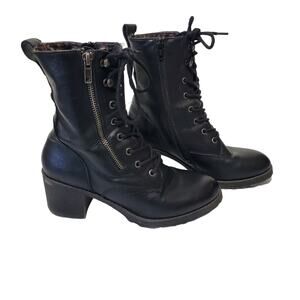 American Rag | Sloanie Lace Up Combat Boots with Animal Print Lining